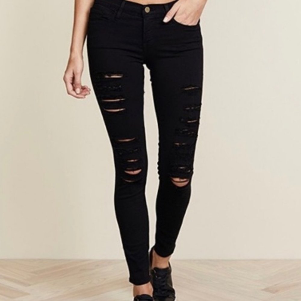 Womens Frame Denim Le Skinny de Jeanne jeans